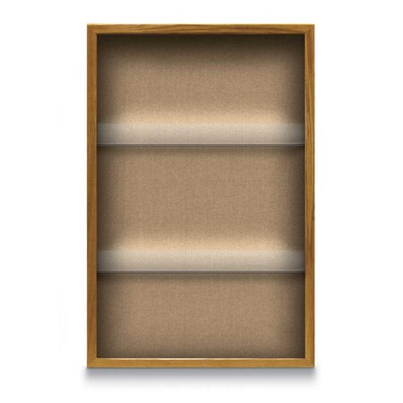 United Visual Products Outdoor Enclosed Combo Board, 48"x36", Satin Frame/White Porc & Buff UVCB4836OD-WHTPORC-BUFF